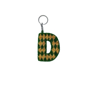Stylish Seed Beads Embroidery Keychain Charm Gift Handmade Beaded Embroidery Keychain Colorful Design - Product Image 1