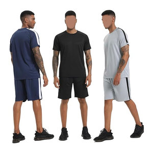 Conjuntos Deportivos para Hombre, Camisetas de Manga Larga y Pantalones Cortos para Entrenamiento, Ropa Deportiva Transpirable de Secado Rápido para Gimnasio - Product Image 3