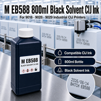 Encre solvant noire de haute qualité 800 ml M EB588 compatible avec les imprimantes de codage CIJ industrielles 9018 9028 9029