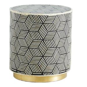 Mesa de Cajones con Incrustaciones de Hueso de ILAHI, Diseño Moderno con Detalles de Ágata, Almacenamiento de Tres Niveles, Mueble Portátil para el Hogar - Product Image 2