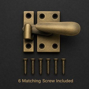 SHUBHAM Antique Brass Cabinet Door Latch Lock with Lever Handle for Kitchen Cabinets, <b>Cupboards</b> & Wooden Furniture - Product Image 4