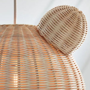 Abat-jour en rotin en forme d'oreilles d'ours mignonnes, abat-jour suspendu en forme d'animal, abat-jour artisanal pour lampe suspendue au plafond, couverture de lampe pour chambre d'enfant - Product Image 4