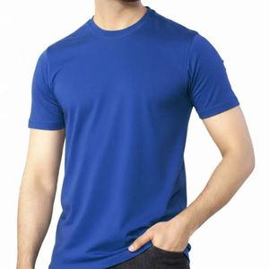 Bulk <b>Mens</b> Solid Pattern 100% Cotton Worsted Breathable Anti-UV Eco-Friendly Casual Short Sleeve Loose Fit T-Shirts-Wholesale OEM - Product Image 2