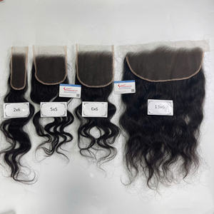 Extensión de cabello crudo vietnamita de color natural, extremo doble dibujado grueso HD, encaje recto y ondulado, cierre de cabello Remy de todas las pulgadas - Product Image 1