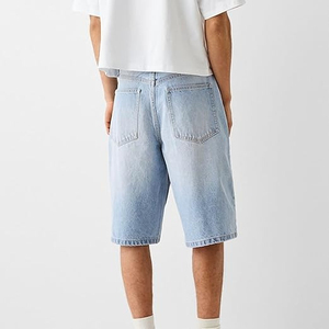 Pantalones Cortos de Mezclilla Vintage para Hombre, Estilo Clásico, Corte Recto Relajado, de Algodón, para Verano, Uso Diario Informal - Product Image 3