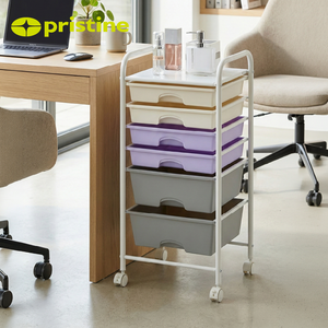 Chariot de rangement multifonctionnel en métal à 6 tiroirs avec étagère, fabriqué à Taïwan, pour cuisine, salon, bureau à domicile - Product Image 6