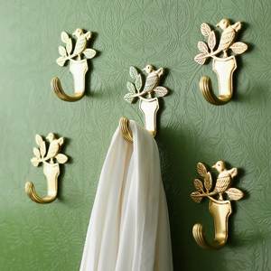 Crochets muraux floraux vintage en métal, porte-manteau décoratif pour salle de bain et entrée, support de fixation - Product Image 6