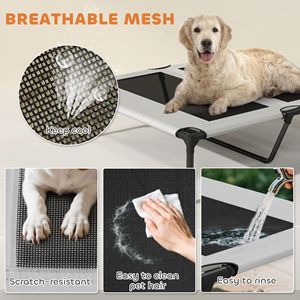 Cuccia Rialzata Portatile per Cani 91,4 cm x 74,9 cm x 88,9 cm con Tettuccio Rimovibile e Tappetino Rinfrescante, Lettino Rialzato per Animali Domestici da Esterno con Borsa per il Trasporto - Product Image 6