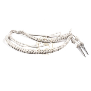 Aiguillette en fil d'argent pour uniformes de cérémonie, personnalisable en taille et logo, cordon d'épaule - Product Image 1