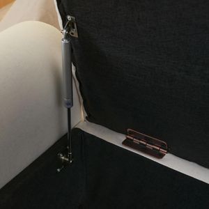 Banc de rangement capitonné avec pieds en bois massif, banc de bout de lit en tissu rembourré - Product Image 5