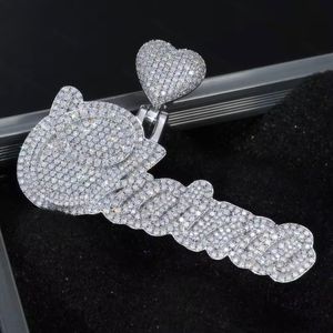 Colgante de Moissanita Personalizado con Nombre, Chapado en Rodio, Plata 925, Diseño de Guitarra y Corazón, Joyería Unisex - Product Image 3