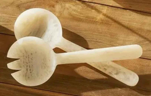 Artizon Studio Cuillères et fourchettes à salade en résine blanche avec manche perlé, compatibles lave-vaisselle et micro-ondes, personnalisables pour la cuisine - Product Image 2