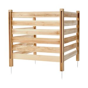 Valla de privacidad de madera de 38 pulgadas de ancho x 36 pulgadas de largo, pantalla de 3 paneles con listones para aire acondicionado, recinto para equipos de piscina, portones de celosía metálica - Product Image 1