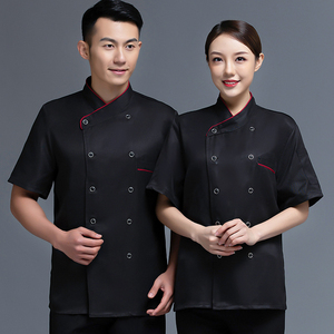 Custom Fashion French Personalized Polyester Cotton Jacket Unisex <b>Kitchen</b> Short Sleeve Restaurant Cafe Chef Uniform - Product Image 3