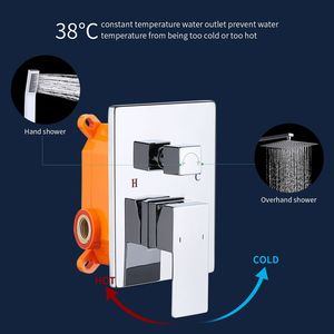 Set Doccia a Pioggia da Parete con Finitura Cromata da 10 Pollici e Doccetta, Sistema Doccia Completo per il Bagno - Product Image 4