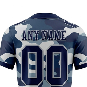 Custom Camouflage American Football Jersey Men's V-Neck Short Sleeve Breathable Polyester Team Name Any Name Sublimated Print - Product Image 6