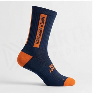 North Approach Crew <b>Socks</b> Navy <b>Orange</b> Hiking Breathable Adults Spring Season - Product Image 3
