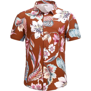 Camisa Hawaiana de Lino con Estampado Floral para Hombre, Camisa de Playa, Verano, Botones, Manga Corta, Vacaciones Tropicales, Aloha - Product Image 1