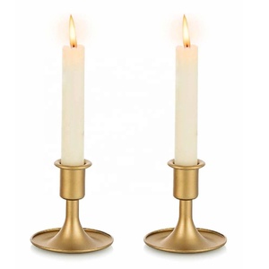 High Quality Gold <b>Bow</b> Taper Candle <b>Holder</b> Set of 2 Metal Decorative Candle Sticks for Wedding Dinning Party Home Decor - Product Image 5
