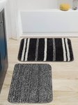 Ensemble de tapis de bain rayés ultra doux 2 pièces, personnalisé, moderne, classique, très vendu – Tapis de salle de bain en microfibre absorbants et antidérapants - Product Image 3