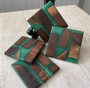 Handmade Wooden Resin Coasters Epoxy Art Decorative Home Accessories Irregular Shape Sculpture Casting Technique - Product Image 3