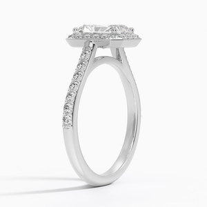 Anillo BOJ 099 con Corte Radiante, Plata 925, Engaste de Puntas con Halo, Anillo Solitario con Diamante de 2ct, Color D, VVS1, Moissanita, Certificado GRA - Product Image 2