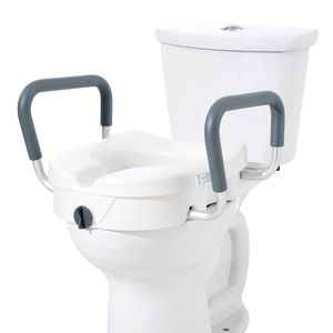 Sedile WC rialzato ad alta capacità da 5 pollici per WC allungati, 350 libbre, installazione con blocco a torsione, attrezzatura di sicurezza, 19,1 pollici - Product Image 6
