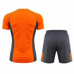 Ensemble de vêtements de sport pour homme, t-shirt de course et short athlétique, pour la gym, le fitness, l'entraînement, léger, respirant, en mesh, séchage rapide - Product Image 2