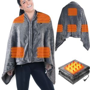 USB Electric <b>Heated</b> <b>Blanket</b> 59*31in Washable Poncho Shawl Wrap <b>Throw</b> with Zipper for Home Office <b>Heated</b> <b>Blanket</b> - Product Image 4