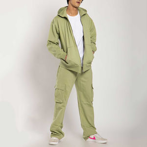 Conjunto de 2 piezas de ropa para hombre: Joggers vintage con efecto desgastado por el sol y chándal de felpa francesa de alto gramaje con lavado ácido para hombre - Product Image 4