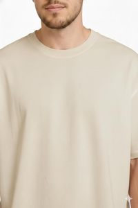 เสื้อยืดฮิปฮอปผู้ชาย ผ้าคอตตอนถักน้ำหนัก 180 กรัม ย้อมสีพื้น ทรงโอเวอร์ไซส์ ใส่สบาย แขนสั้น สกรีนลายได้ตามต้องการ - Product Image 3