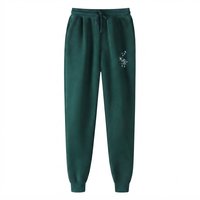 Nouvel ensemble de survêtement vert à capuche pour homme avec broderie pissenlit, manches longues, tenue décontractée d'automne, pantalon uni à cordon de serrage