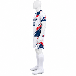 Maillot de football personnalisé pour adulte, ensemble complet, col en V, manches courtes, 100 % polyester, impression par sublimation - Product Image 6