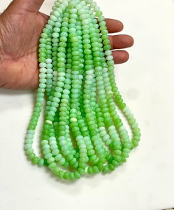 Cuentas redondas lisas de ópalo verde natural de 7-8 mm, cuentas de ópalo verde degradado, hilo de cuentas de 16 pulgadas para la fabricación de joyería al por mayor. - Product Image 5