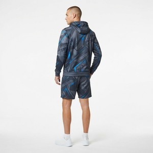 Ensemble de survêtement pour homme personnalisé avec sweat à capuche et short imprimés, motif géométrique, léger, deux pièces, tenue de sport - Product Image 4