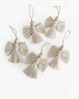 Bestseller Rustikales Jute-Seil Stern Hängedekoration Set Handgefertigte Gewebte Weihnachtsbaum-Deko Bohemian Feiertagsheim-Dekoration Geschenk
