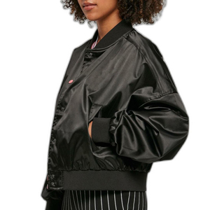 <b>Women</b> Color Block Bomber Jacket Fashion Streetwear Casual Zip Up <b>Coat</b> Custom OEM Wholesale Factory - Product Image 4