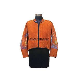 Chaqueta Kantha Tradicional Hecha a Mano, Diseño Vintage, Ecológica, 100% Algodón Puro, Kimono para Mujer, Ropa de Playa para Todas las Temporadas - Product Image 1