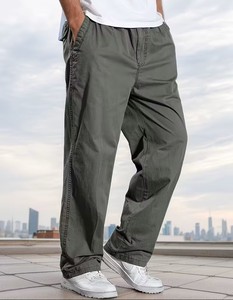 Men's Casual Wide Leg Athletic Pants with Multi Pocket Design Adjustable Drawstring Mid Waist <b>Elastic</b> Waist for Running Training - Product Image 1