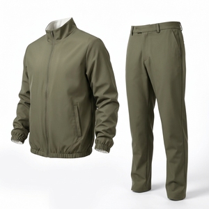 Conjunto Deportivo de Nylon Tejido para Hombre, Chaqueta con Cuello Camisero, Pantalones Jogger, Transpirable, Cortavientos, Ropa Casual de Otoño - Product Image 3