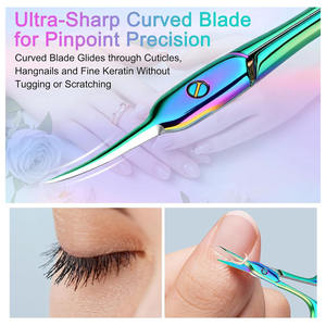 Ciseaux à cuticules en acier inoxydable, ciseaux à ongles extra fins et courbés pour manucure et pédicure pour femmes/hommes, avec logo personnalisé - Product Image 2