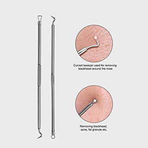 Nouvel outil élégant en acier inoxydable à double extrémité pour le soin du visage, anti-points noirs, aiguille à acné, avec manche antidérapant, unisexe - Product Image 5