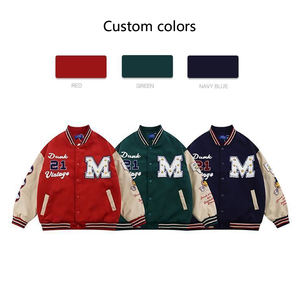 Chaqueta Varsity Newstyle 100% Lana con Bordado, Parches de Cuero Repujado, Sólida, Impermeable, Transpirable, Térmica y de Secado Rápido - Product Image 3