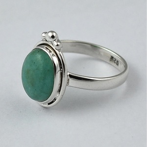 Anillo de Plata con Amazonita Natural, Corte Ovalado, Hecho a Mano, Plata de Ley 925 - Product Image 2