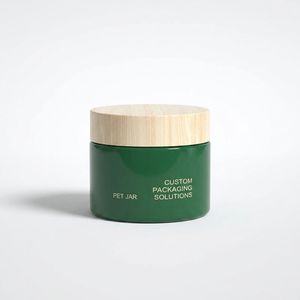 Round PET <b>Plastic</b> Cosmetic Cream <b>Jar</b> with Gold Screw Cap for Face Cream and Hand Cream Packaging, Custom Logo OEM ODM - Product Image 1