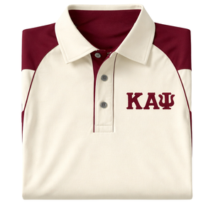 Camiseta Polo DriFit con Letras Griegas de Kappa Alpha Psi, Color Crema y Carmesí, Ropa de Fraternidad Griega con Ajuste Atlético y Comodidad Durante Todo el Día - Product Image 6
