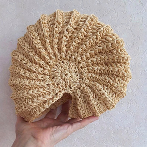 Bolso de Rafia Tejido a Crochet, Bolso Tipo Concha, Bolso Pequeño Hecho a Mano, Estilo Boho, Bolso de Playa con Cierre de Botón, Impermeable, Unisex - Product Image 3