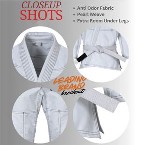 Uniforme profesional unisex ligero de Jiu Jitsu Gi con cinturón incluido, ajuste flexible y opciones de bordado personalizado - Product Image 4