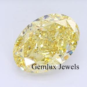 Qualité supérieure Fancy Intense Yellow 4.5 ct Diamant ovale cultivé en laboratoire IGI certifié taille ovale VS clarté Diamant en vrac cultivé en laboratoire - Product Image 1
