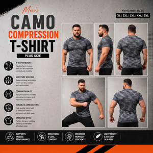 Camo Printed <b>Compression</b> T <b>Shirt</b> <b>Men</b> Short Sleeve Rash Guard Tee Plus Size Gym Fitness Base Layer <b>Shirts</b> <b>Men</b> Yoga Wear T-<b>Shirts</b> - Product Image 6